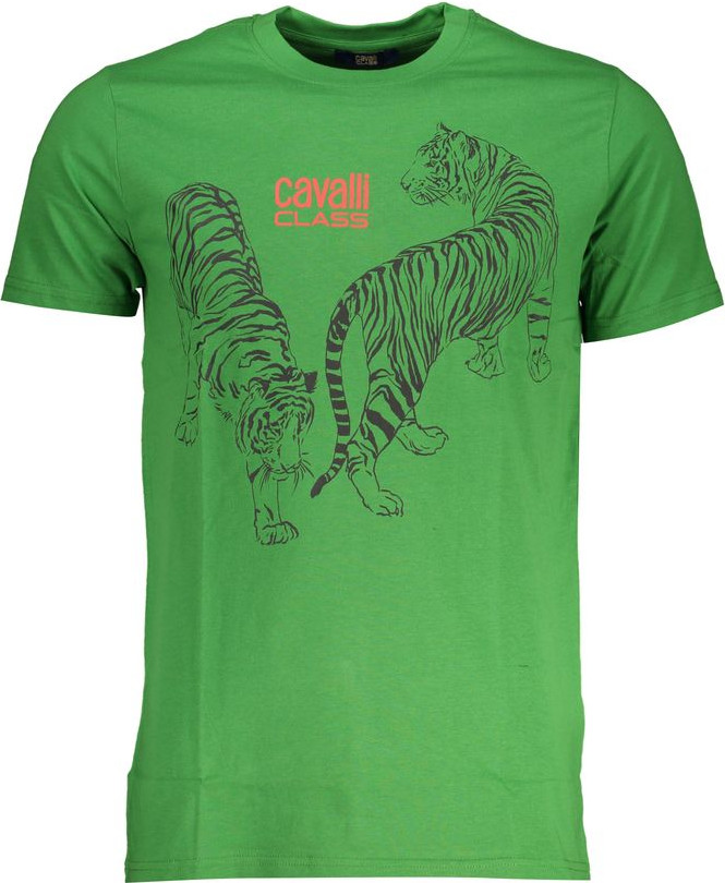 Green Cotton T-Shirt Cavalli Class