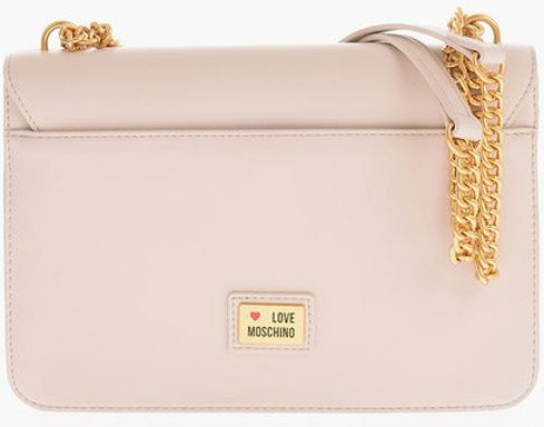 Shoulder Bag Moschino LOVE Faux Leather Shoulder Bag with Golden Chain