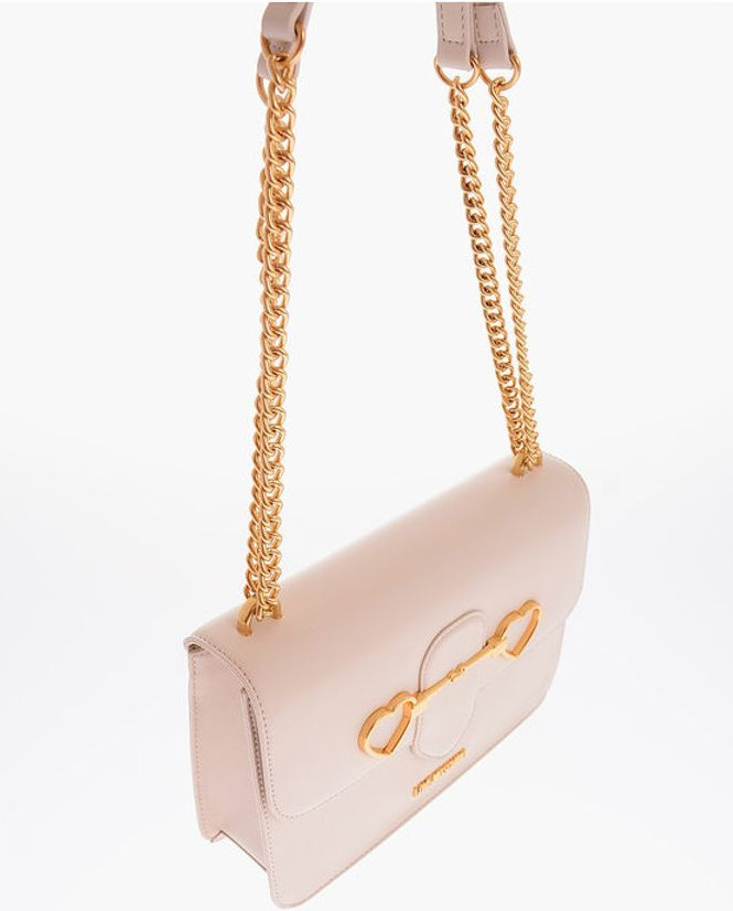 Shoulder Bag Moschino LOVE Faux Leather Shoulder Bag with Golden Chain