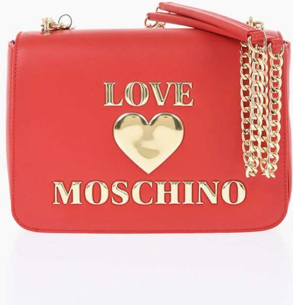Shoulder Bag Moschino LOVE Faux Leather Shoulder Bag with Golden Details