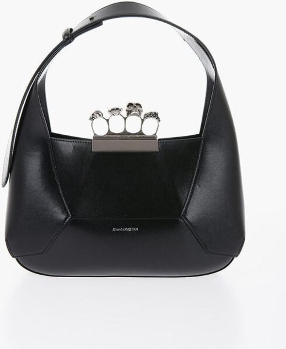 Hobo Bag Alexander McQueen Saffiano Leather Hobo Bag with Jewellery Closure