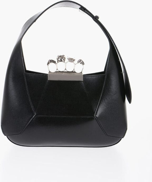 Hobo Bag Alexander McQueen Saffiano Leather Hobo Bag with Jewellery Closure