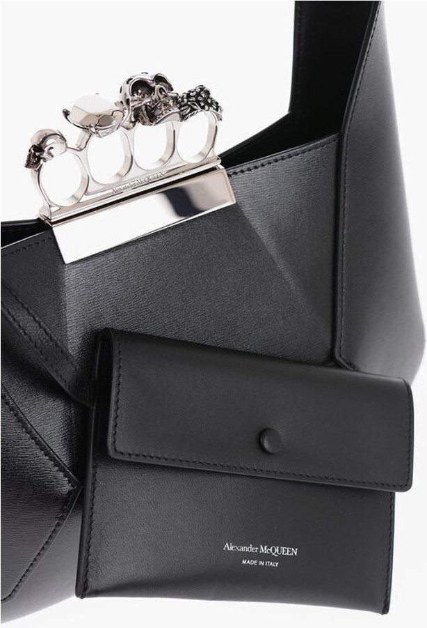 Hobo Bag Alexander McQueen Saffiano Leather Hobo Bag with Jewellery Closure