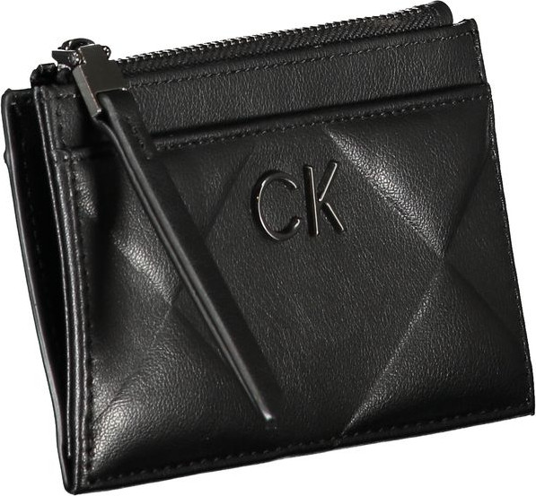 Кошелек Calvin Klein Элегантный Черный Кошелек на Молнии с Контрастной Отделкой