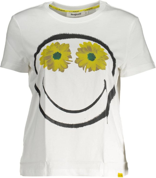 White Cotton T-Shirt Desigual