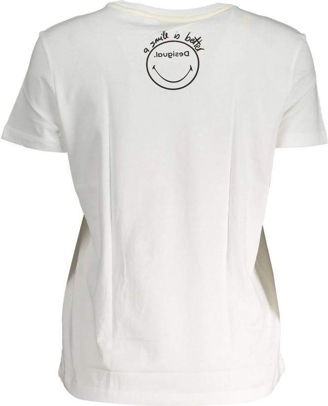 White Cotton T-Shirt Desigual