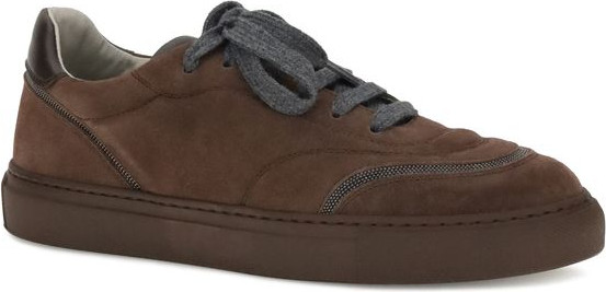 Кроссовки Brunello Cucinelli из коричневой резины с низким верхом