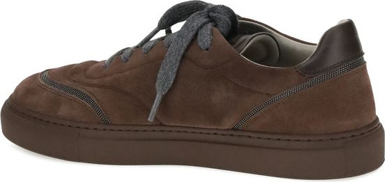 Кроссовки Brunello Cucinelli из коричневой резины с низким верхом