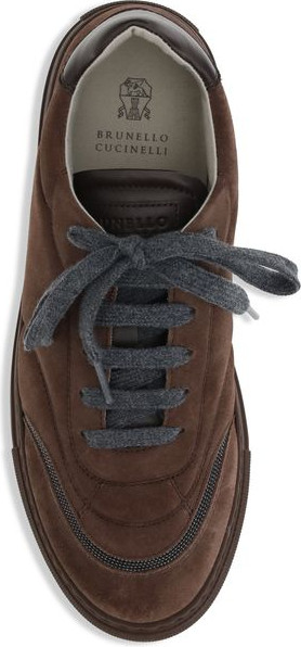 Кроссовки Brunello Cucinelli из коричневой резины с низким верхом