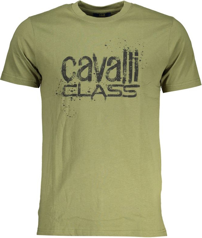 Зеленая хлопковая футболка Cavalli Class