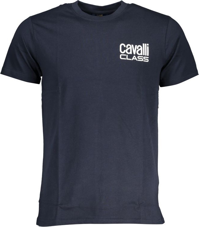 Blue Cotton T-Shirt cavalli CLASS
