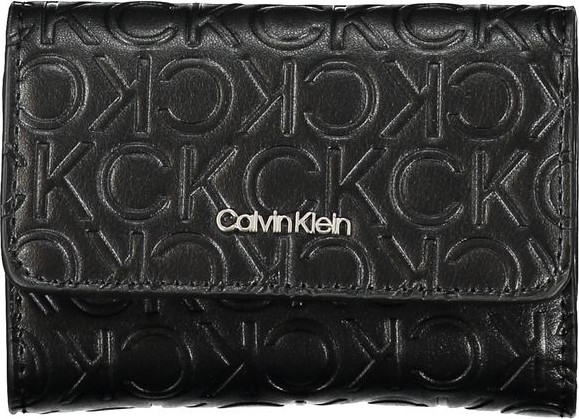Calvin Klein Sleek Black Ikki Bo'limli Hamyon