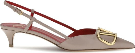 Oyoq kiyim Valentino Garavani Gray Calf Leather Mid Heel