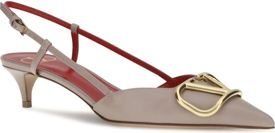 Oyoq kiyim Valentino Garavani Gray Calf Leather Mid Heel