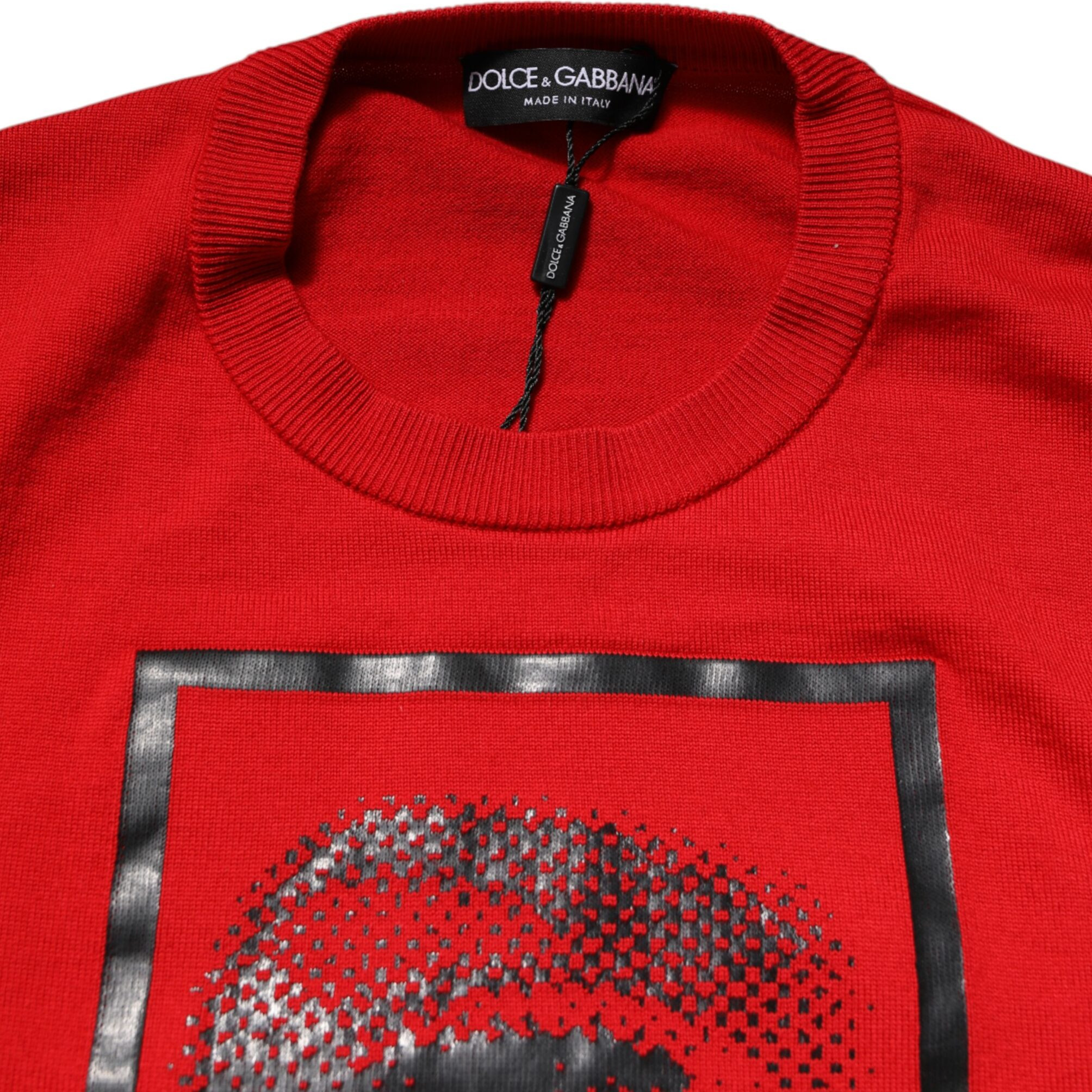 Red Eye Print Crew Neck Pullover Sweater Dolce & Gabbana