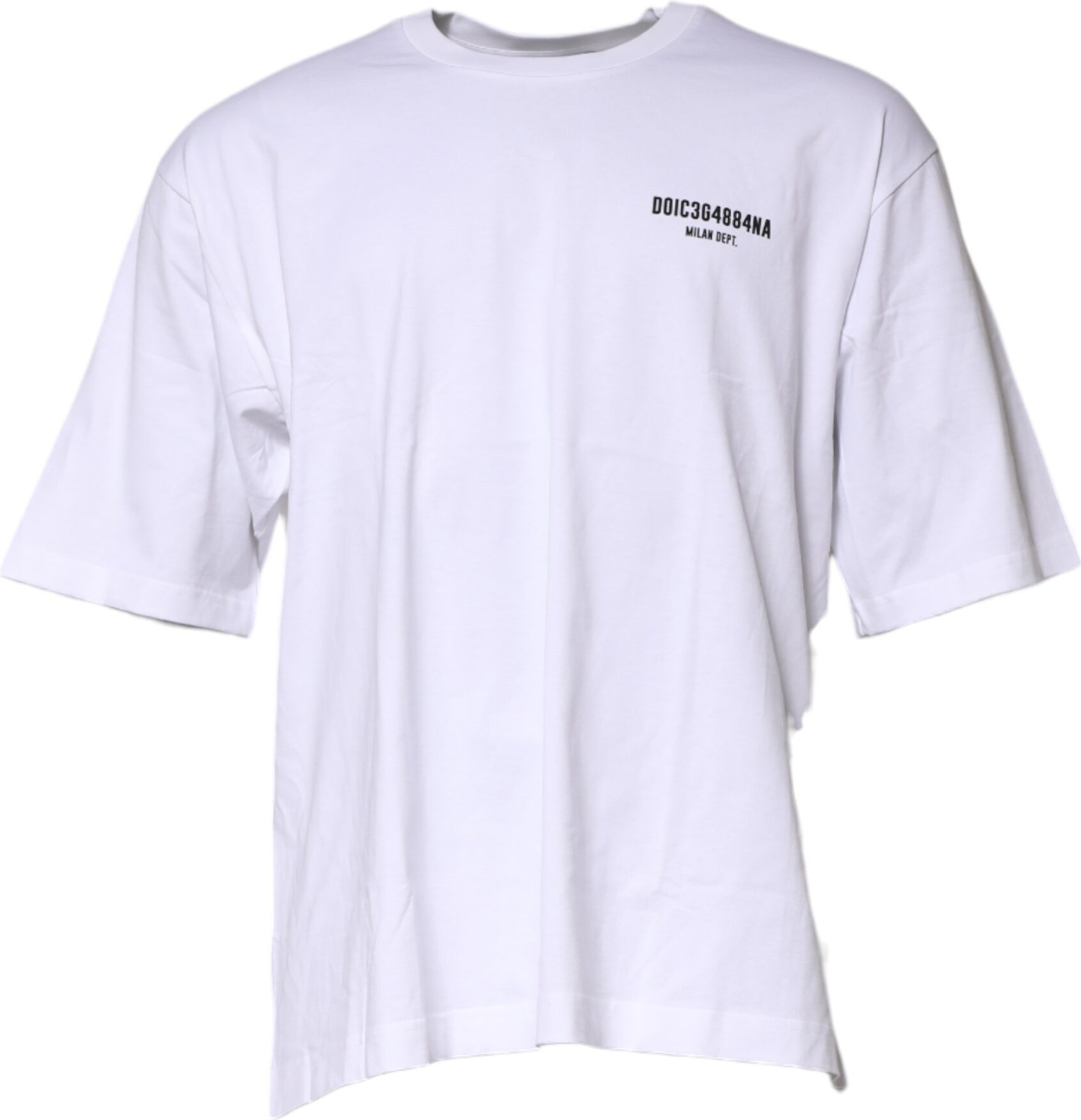 White Cotton Logo Print Crew Neck T-shirt Dolce & Gabbana