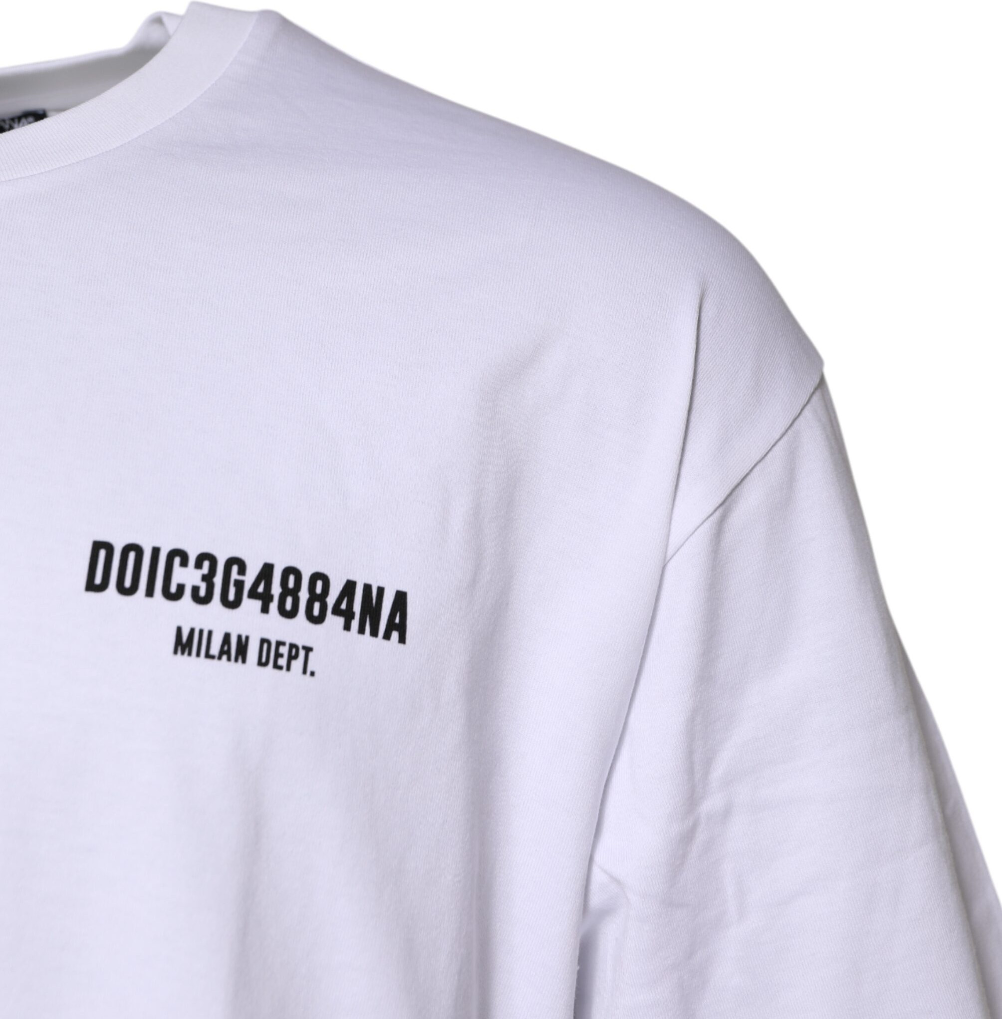 White Cotton Logo Print Crew Neck T-shirt Dolce & Gabbana