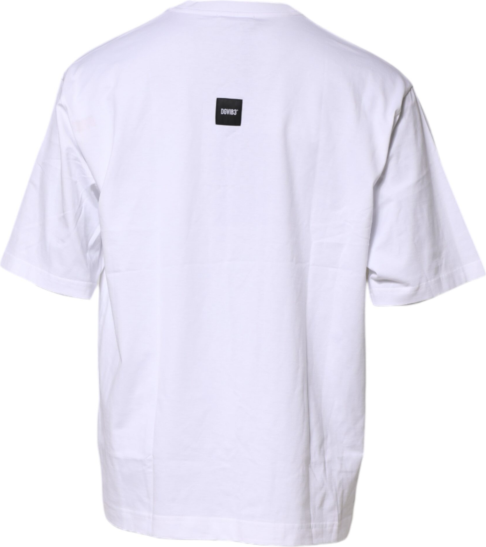 White Cotton Logo Print Crew Neck T-shirt Dolce & Gabbana
