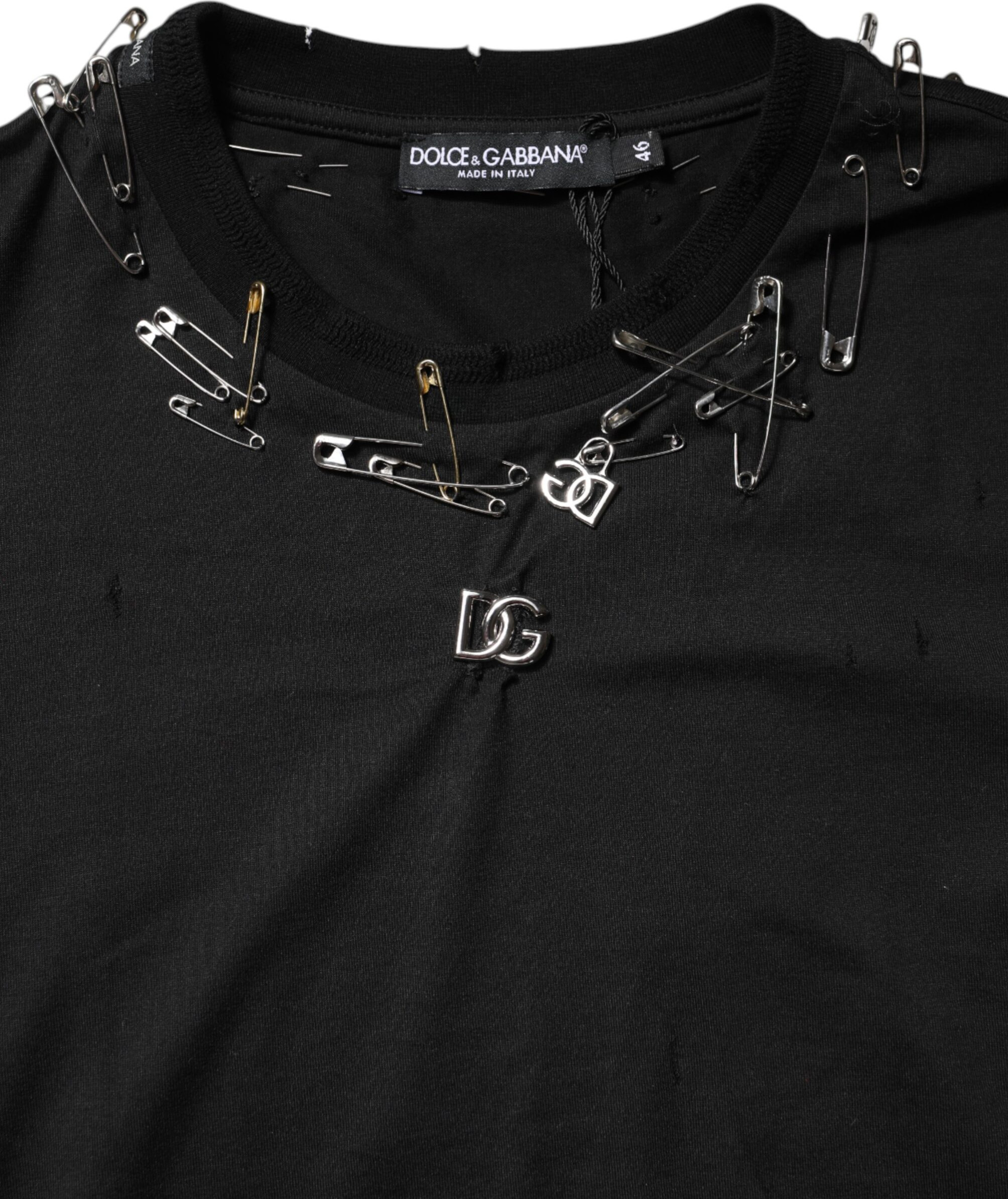 Dolce & Gabbana logosi bezatilgan qisqa yengli futbolka