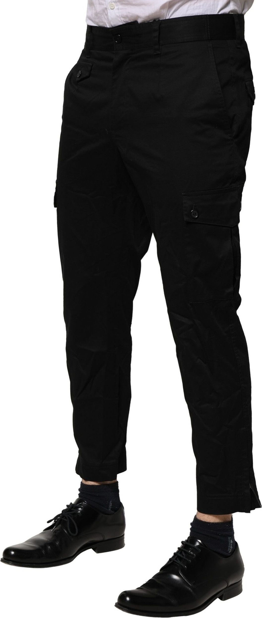 Black Cotton Dress Slim Formal Pants Dolce & Gabbana
