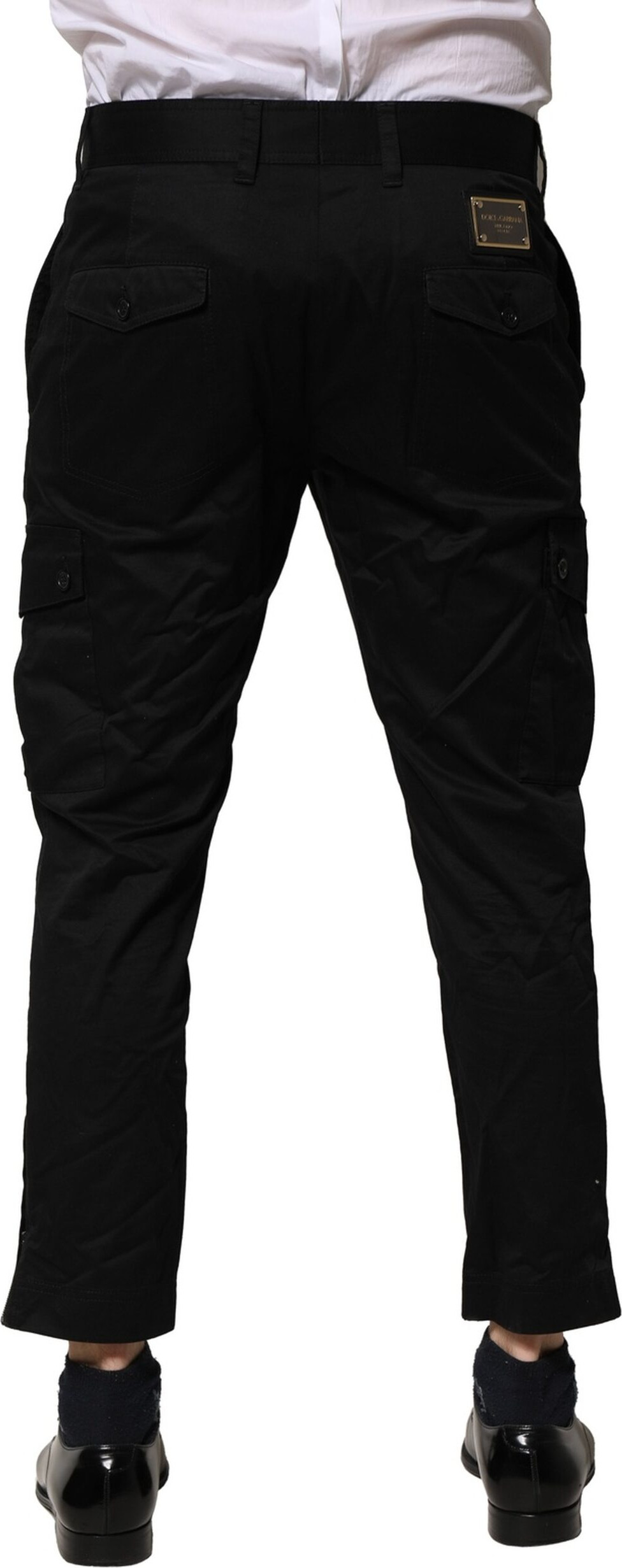 Black Cotton Dress Slim Formal Pants Dolce & Gabbana