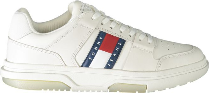 White Leather Men Sneaker Tommy Hilfiger