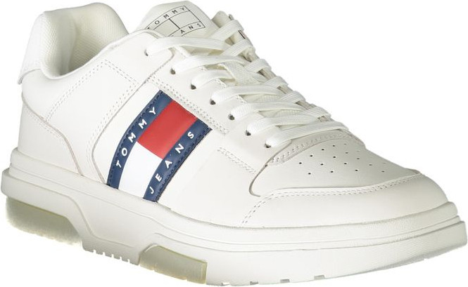 White Leather Men Sneaker Tommy Hilfiger