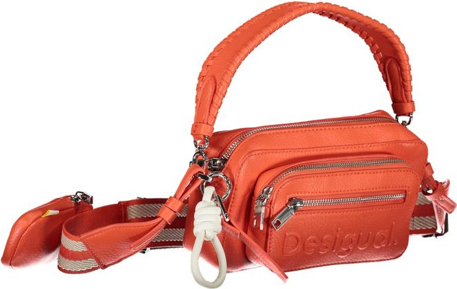 Handbag Desigual Pink Polyethylene