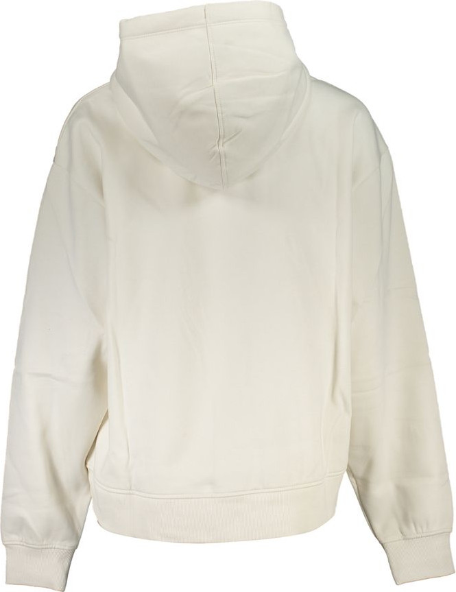 Chic White Fleece Hooded Sweatshirt Calvin Klein
