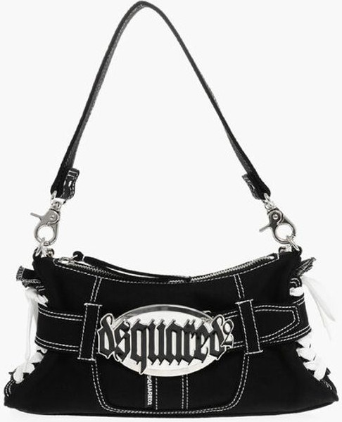 Сумка-хобо Dsquared2 из канваса с пряжкой с логотипом