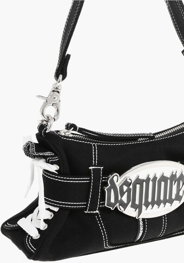 Сумка-хобо Dsquared2 из канваса с пряжкой с логотипом