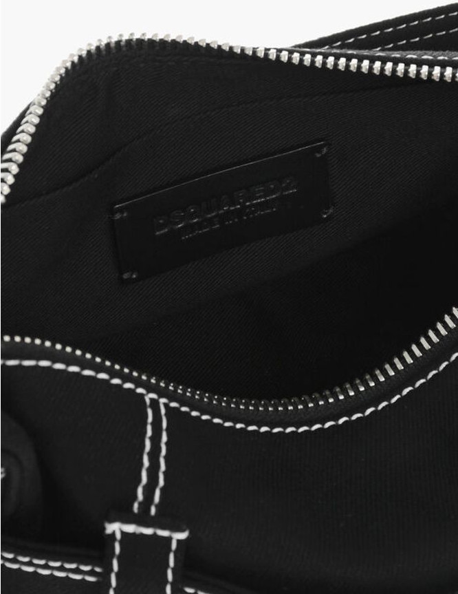 Сумка-хобо Dsquared2 из канваса с пряжкой с логотипом
