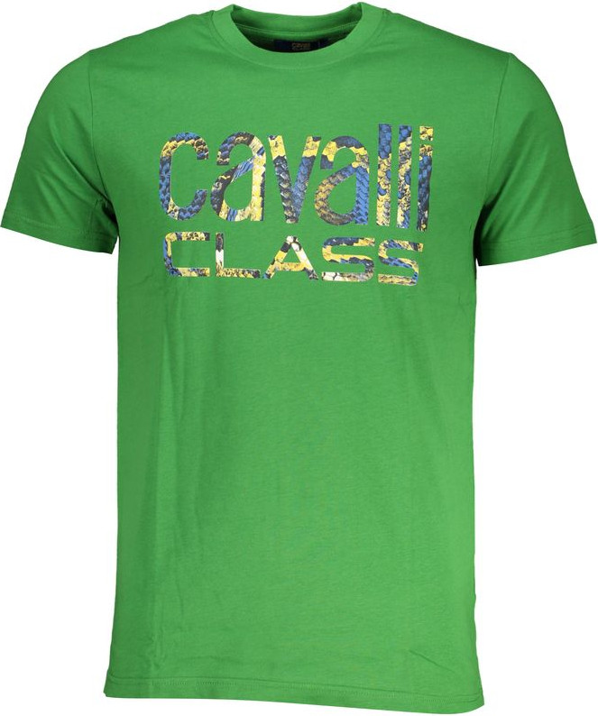 Green Cotton T-Shirt cavalli CLASS