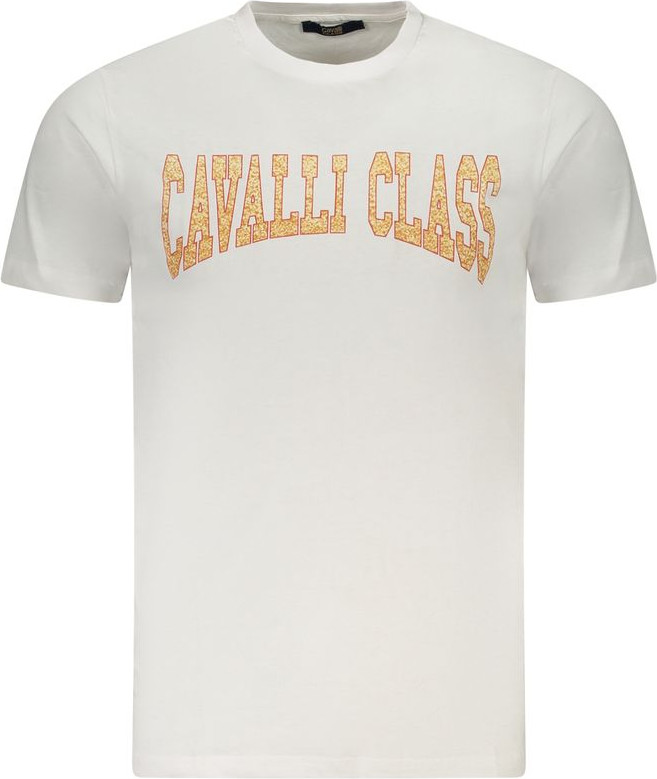 Белая хлопковая футболка Cavalli CLASS