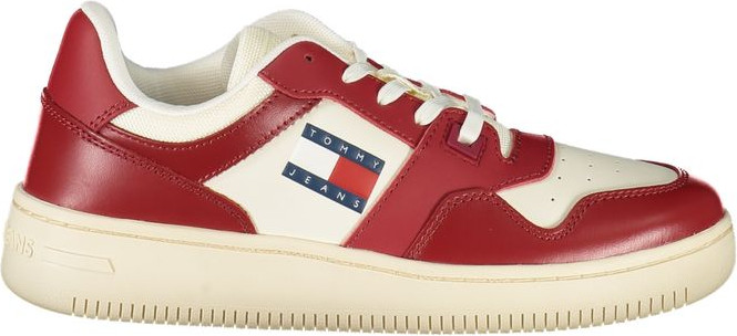Red Leather Women Sneaker Tommy Hilfiger