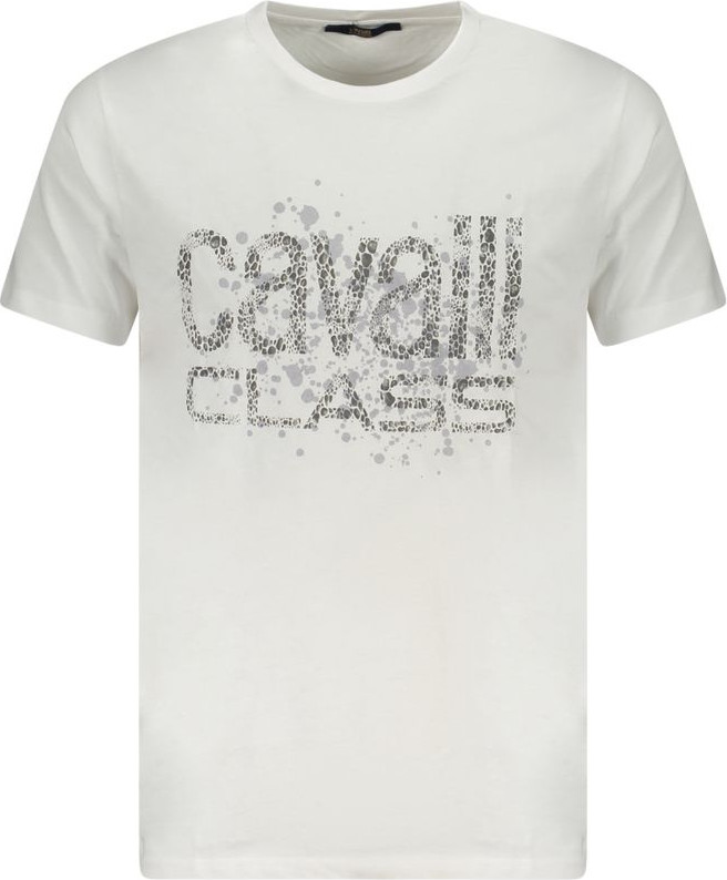 Белая хлопковая футболка Cavalli CLASS