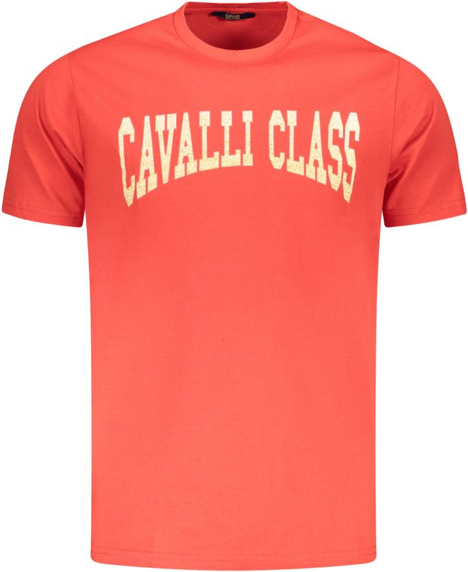 Красная хлопковая футболка Cavalli CLASS