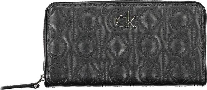 Calvin Klein Qora Polietilen Ayollar uchun Zamokli Hamyon