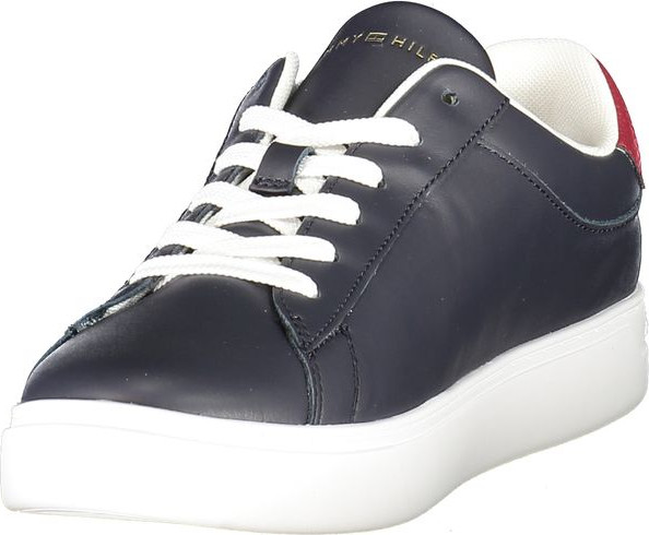 Синие кожаные женские кроссовки Tommy Hilfiger