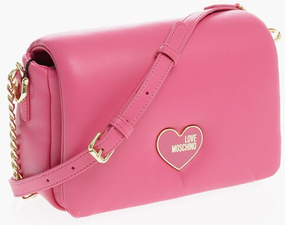 Crossbody Bag Moschino LOVE Faux Leather Crossbody Bag with Golden Chain