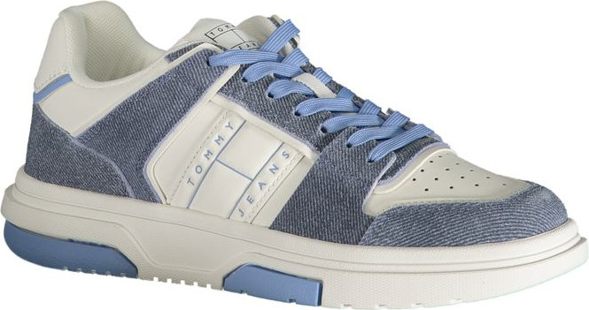 Light Blue Leather Women Sneaker Tommy Hilfiger