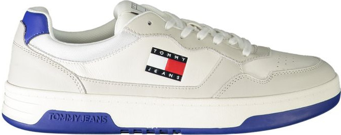 White Leather Men Sneaker Tommy Hilfiger