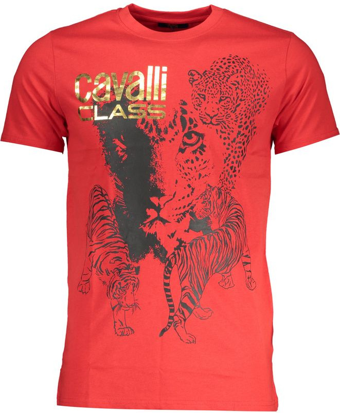 cavalli CLASS qizil paxta futbolka