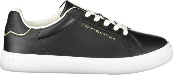 Black Leather Women Sneaker Tommy Hilfiger