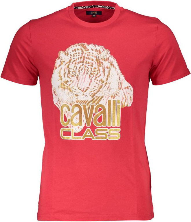 Red Cotton Men TShirt Cavalli CLASS
