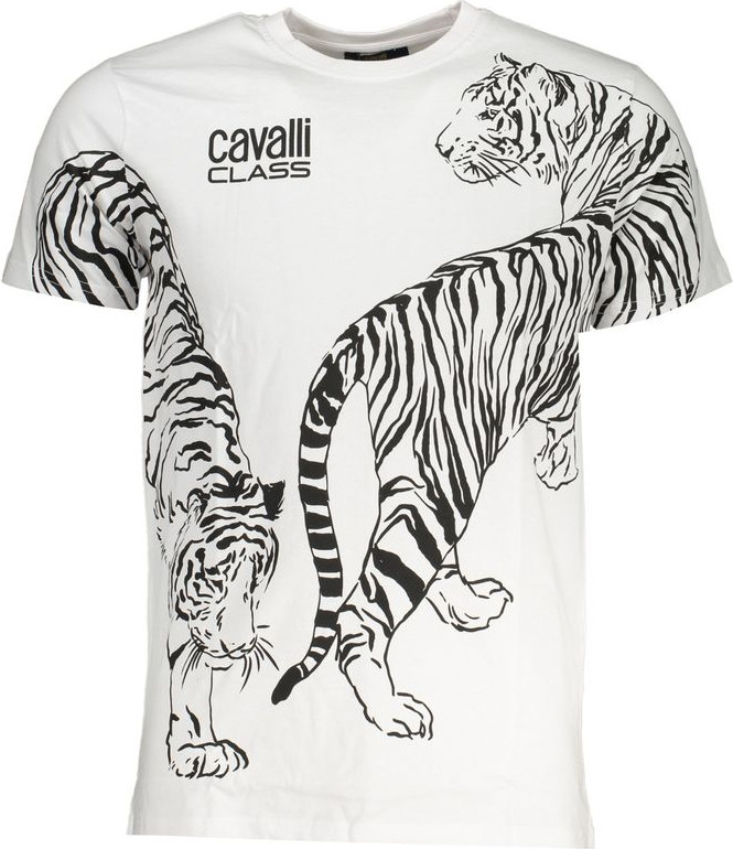 White Cotton T-Shirt cavalli CLASS