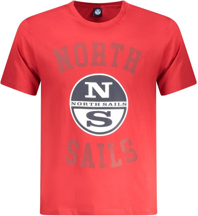 Красная хлопковая мужская футболка North Sails