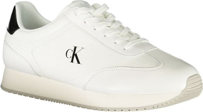 Белые кожаные мужские кроссовки Calvin Klein