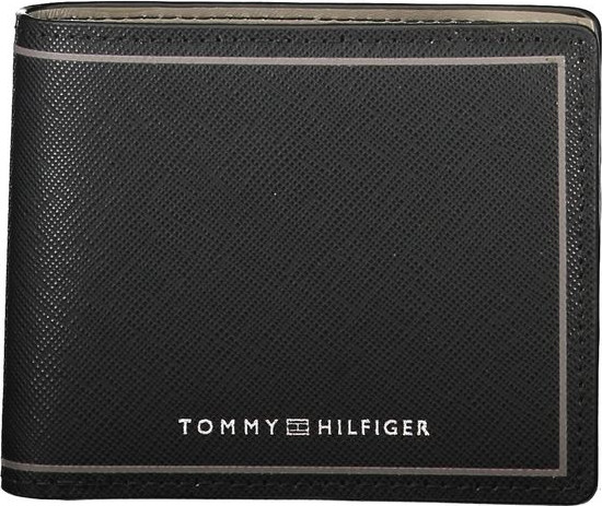 Кошелек Tommy Hilfiger Черная Кожа Двойной Отсек для Карт