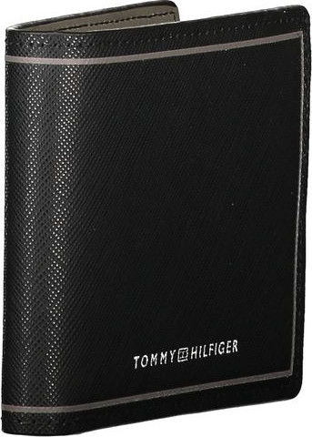 Кошелек Tommy Hilfiger Черная Кожа Двойной Отсек для Карт